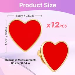 Broches, hart, pins, speld hart, pin broches, voor kleding, carnaval, vrede, muzikant, voor tas, jas, festival, bruiloft, verjaardag — thumbnail 2