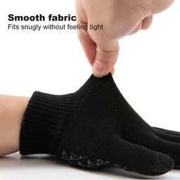 Handschoenen, uniseks, 2 paar gebreide winterhandschoenen, antislip touchscreen-handschoenen, werkhandschoenen, voor indoor-vrijetijdswerk of outdoor-rijden, pendelen (zwart + — thumbnail 4