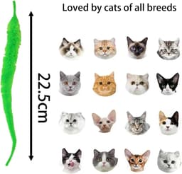 Set van 12 vervangende vullingen voor kattentoverstaf, verschillende kleuren harige rupswormspeelgoed, interactieve huisdierspeelaccessoires voor kittens en volwassen katten — thumbnail 4