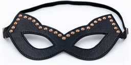 Cat mask met studs / Rose goud / Rosy gold / Zwart PU leer — thumbnail 1