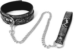 Kiotos - Collar En Leiband - Reptielenprint - Zwart/Zilver — thumbnail 1