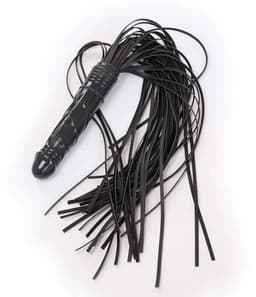 Smart Moves - Flogger met Dildo Handvat - Zwart — thumbnail 6