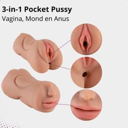 OurSecret® Sofia - 3-in-1 Pocket Pussy - Masturbator voor Man - Sex Toys voor Mannen - Mond, Vagina & Anus - Kunstvagina — thumbnail 8