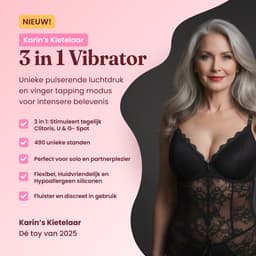 Orgazmate Karins Kietelaar - 3 in 1 Vibrator - Sex Toys voor Vrouwen - Luchtdruk Vibrator - Dildo Vibrator - Clitoris, U & G-spot Stimulator - Seksspeeltjes - 490 Standen - Roze — thumbnail 10