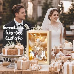 Romantisch geldcadeau met eeuwige bloemen en houten doos voor hem en haar — thumbnail 3
