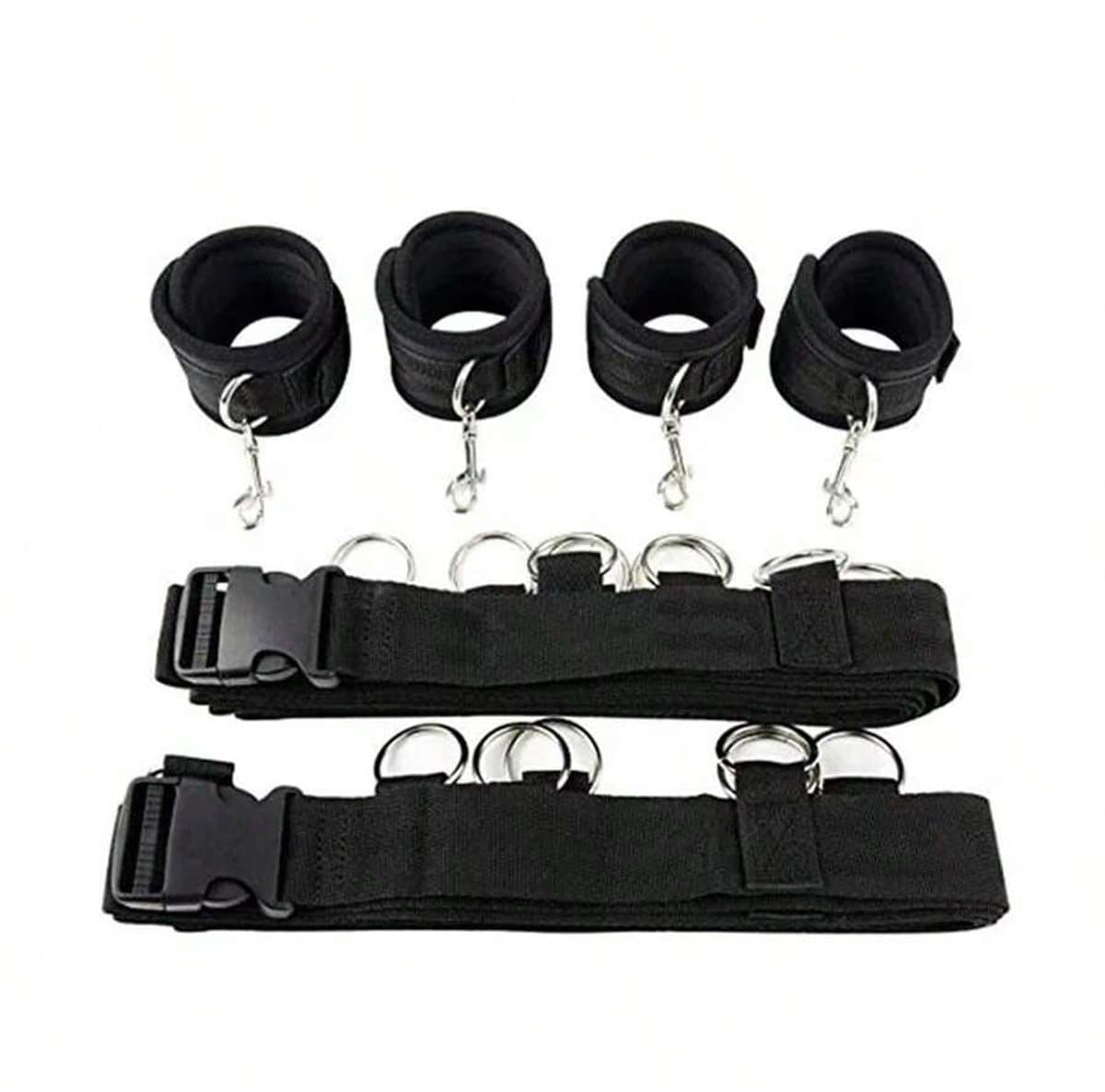 Bdsm Band Verstelbare Hand, Nek En Been Strekken Klassieke Zwarte Nylon Buiten Fitness Hangende Oefening Armband, Paar Geschenk — afbeelding 1