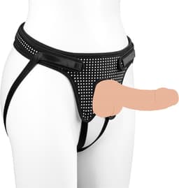 LoveToy - Easy Strap-on Harnas (zonder dildo) - Zwart & Wit — thumbnail 1