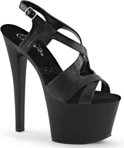 Pleaser - SKY-330 Sandaal met enkelband, Paaldans schoenen - Paaldans schoenen - 36 Shoes - Zwart — thumbnail 1
