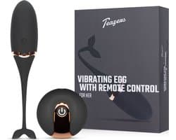 Teazers - Luxe Vibrerend Ei met Afstandsbediening - Vibratie Eitje - Oplaadbaar - Sex Toys voor Vrouwen - Vibrators voor Vrouwen - Vibratie Ei met Afstandsbediening - Sex Toys voor Koppels - Zwart/Goud
