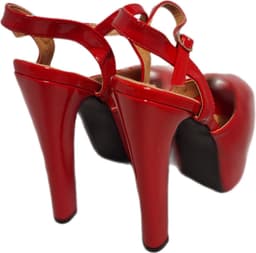 JUMEX-EROTISCHE PUPM -RED LAKLEER- HAK 16 CM-ZOOL 6CM-SIZE39 — thumbnail 2