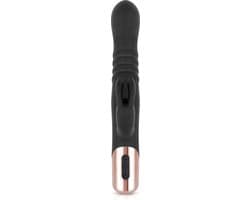 Rosy Gold - Rabbit Vibrator Met Stootfunctie - Zwart — thumbnail 3