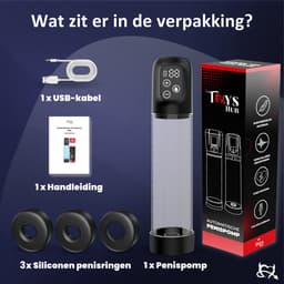 Toys Hub® Automatische Penispomp MAX - Met 3 Penisringen & Ebook - Elektrisch - USB Oplaadbaar - LED Scherm - Sex Toys voor Mannen - Penis Vergroter – 20 CM — thumbnail 9