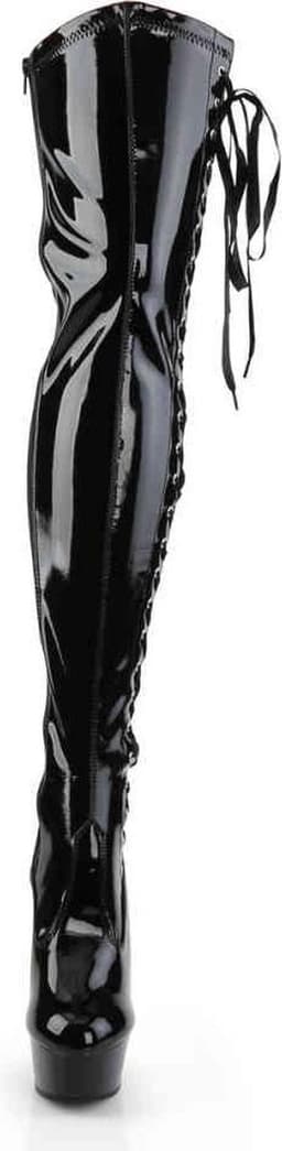 Pleaser - DELIGHT-3050 Plateau overknee Laarzen - US 11 - 41 Shoes - Zwart — thumbnail 2
