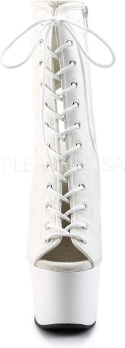 Adore-1016 plateau peeptoe enkellaars met open hiel en stiletto hak mat wit - (EU 38 = US 8) - Pleaser — thumbnail 3