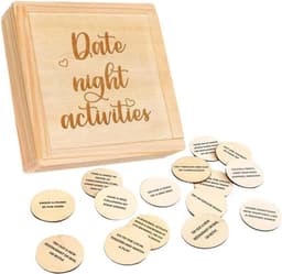 Date-night Spel - Koppelspel Relatiespel - Romantische Avonden - 52 Unieke Activiteiten - 11 x 11 x 3 cm - Houtkleur — thumbnail 1