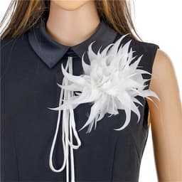 Broche met veren voor dames, pluizige veer broche struisvogelveer broche bruid bruiloft hoofdtooi kostuum decoratie veren haaraccessoire haarclip broche voor vrouwen meisjes Halloween feest — thumbnail 3
