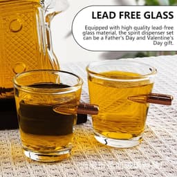 Elegante Whisky Decanter Set met 2 Shotglazen - Perfecte Geschenken voor Mannen, Vader, Echtgenoot of Vriend met Stijlvolle Whisky-ervaring — thumbnail 3