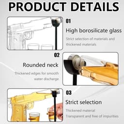 Elegante Whisky Decanter Set met 2 Shotglazen - Perfecte Geschenken voor Mannen, Vader, Echtgenoot of Vriend met Stijlvolle Whisky-ervaring — thumbnail 4