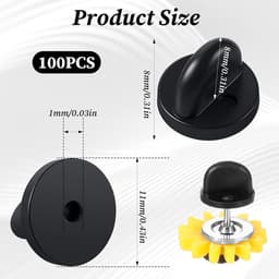 100 stuks rubberen pin achterkant, vlinderpin back steeksluiting, ronde vervanging speld voor knutselen, doe-het-zelf sieraden, uniform badge, spelden maken van sieraden — thumbnail 2