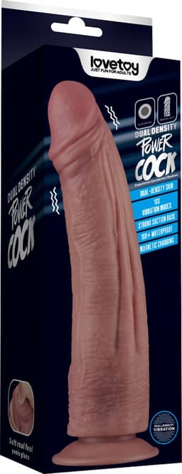 LoveToy - Power Cock - 26,5 cm - Vibrerende Dildo - Dual Density - Lichte Huidskleur — thumbnail 4
