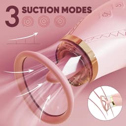 Klitoris-zuigvibrator, seksspeeltje met 3 zuig- en 9 likstanden, geschikt voor tepels en klitoris voor een snel orgasme; tongvibrator voor vrouwen en koppels, Sakura — thumbnail 5