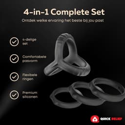 Quick Relief Tri-Balance™ - Cockring Set - Penisring Set voor Mannen - Extra Stimulatie - Sex Toys voor Mannen - Seksspeeltjes - Penisring - Cockringen — thumbnail 4