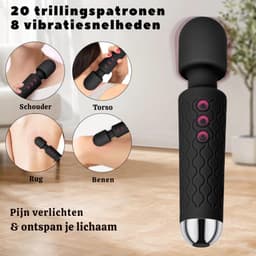QUOVO® Vibromasseur Femme - Sex Toys Femme – Met 20 vibratiemodi en 8 Snelheden – Sex Toys Hommes – Discreet Verzonden – USB-Oplaadbaar - Zwart — thumbnail 4