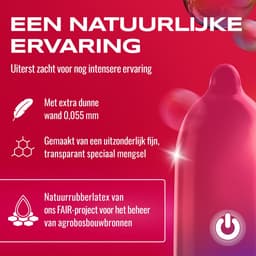 ON) condooms Super Thin | 54 mm breedte | 50 stuks verpakking | flinterdun | met siliconen glijmiddel | extra dunne 0,055 mm wanddikte — thumbnail 4