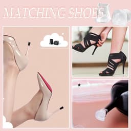 Dailygoods- Hakbeschermers 10 Paar - Hakkappen - Antislip - Silicone - Transparant/Zwart - Verschillende Maten - Hielkappen — thumbnail 4