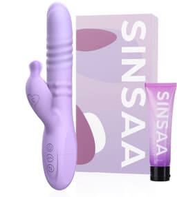Sinsaa Rabbit Vibrator voor Vrouwen - Tarzan Vibrator met 10 Vibratiestanden - G-Spot & Clitoris Stimulator - 3in1 Vibrators - Dildo met 6 Pulsatiestanden - Seksspeeltjes voor Koppels - Sex Toys voor Vrouwen - Inclusief glijmiddel — thumbnail 1