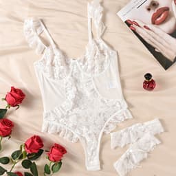 L - Vrouwen Sexy Lingerie Bodysuit - Sexy Lingerie Dames - Body Dames - Lingerie Accessoire - Bodysuit lingerie - Dames kanten bodysuit - Erotische Body — thumbnail 2