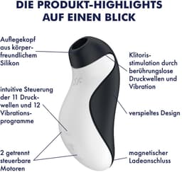 Satisfyer, vibrator, drukgolfvibrator, 'Orca', 11,5 cm, 2 apart regelbare motoren, waterdicht (IPX7), ergonomisch design — thumbnail 2