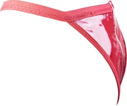 BamBella® Erotische onderbroek - Maat S/M - Wetlook string Dames - Rood Datex mix latex en stof ondergoed Sexy BDSM kleding met rits open kruis — thumbnail 7