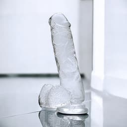BUM BLING® - Crystal Clear Dildo - Transparant - Zacht Siliconen - 21 cm - Met zuignap — thumbnail 1
