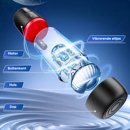 Sensa Automatische Masturbator voor Mannen – Sex Toy Elektrisch - Pocket Pussy - met 9 Zuig- en Vibratie standen - Met Visueel Venster — thumbnail 2