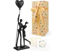 Romantisch IJzeren Sculptuur Paar - Handgemaakt Metalen Standbeeld voor Liefde en Huwelijksgeschenken