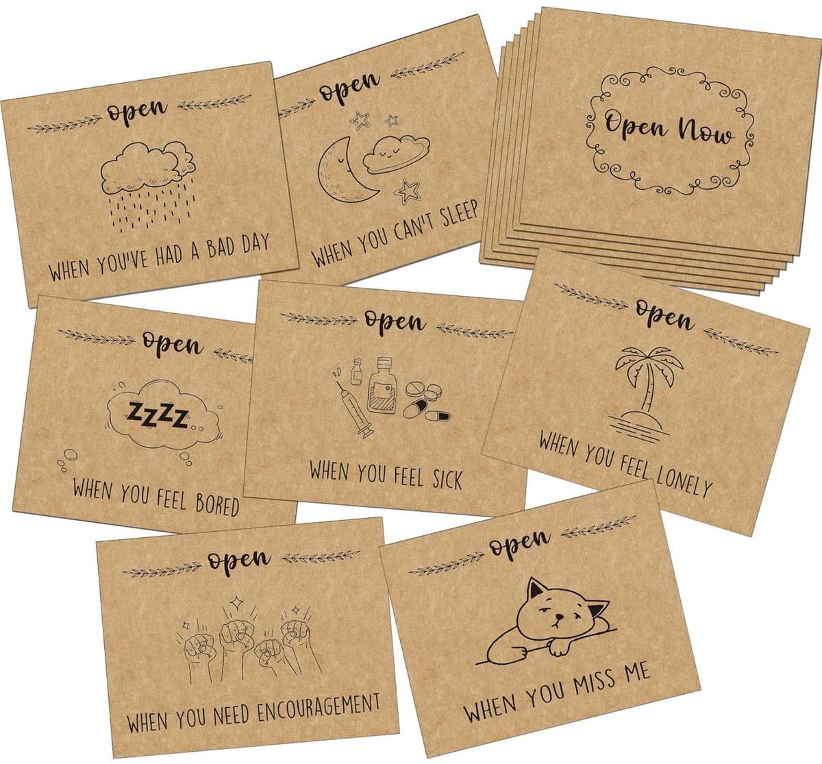 Romantische lange afstand relatiegeschenken - Open wanneer enveloppen cadeau voor Valentijnsdag - 8 stuks — afbeelding 1