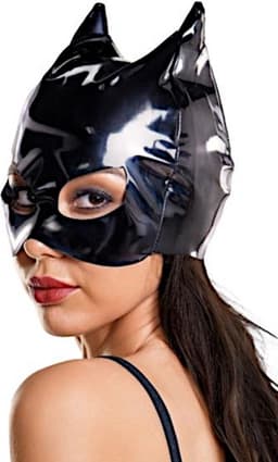 Glossy Ann Kattenmasker - Wetlook Cat Mask - Zwart - One Size- Sexy Wetlook Cat mask - Zwart One size One size — thumbnail 1