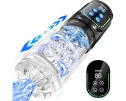 Pijpmachine Sex - 7 Standjes - Penis Vergroter - Zuigmachine - Voor Mannen - Blowjob Simulator - Penispomp - Elektrisch - Transparant - Met App Besturing - Discreet verzonden