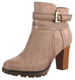 Dames Enkellaarsjes met Blokhak en Antislip Zool — thumbnail 1