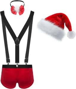 Heren Sexy Kerst Lingerie Set String Boxershort Kerstman Kostuum — thumbnail 4