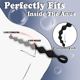 DOWO® - Anale Kralen - Anaal Beads - Anale Plug - Anaalkogels - Buttplug - Sex Toys voor Koppels - Seksspeeltjes - Siliconen - 21 cm - Zwart — thumbnail 4