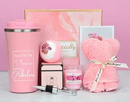 GEEKEO Vrouwen Cadeauset, Verjaardag voor haar, Unieke Moeder Beste Vriend, Get Well Soon Vrouwen, SPA Ontspannen Verwennen Gift Set Haar Vriendin Vrouw Zus, Roze (LH001) — thumbnail 1