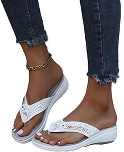 Orthopedische Teenslippers Dames - Strass Flip-Flops Zomer PU-leer Clip-Toe Pantoffels — thumbnail 1
