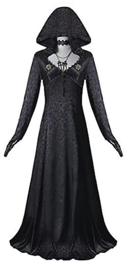Vampire Madam Gothic Kostuum met Kap voor Dames - Cosplay Outfit voor Halloween en Carnaval — thumbnail 4