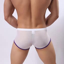 Zijdeachtige onderbroek voor heren - sexy doorschijnende boxershort in trendy kleuren — thumbnail 2