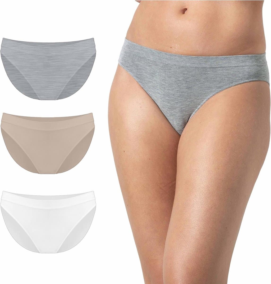 3x Comfortabele Dames Slips Hoge Taille Bamboe - Naadloos Ondergoed — afbeelding 1