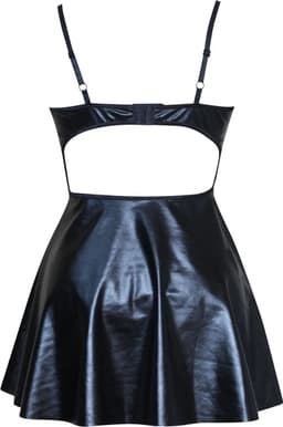 PU Leder BDSM Jurk Black design - Leer - Backless - Mini Rok - Erotische vrouwen kleding - Satijn - Sexy outfit — thumbnail 2
