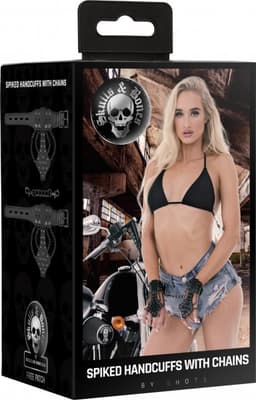 Shots - Ouch! Handboeien met Spikes en Kettingen black — thumbnail 3
