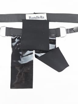 BamBella® String Man - sexy ondergoed Lingerie Heren XS -Open voorkant onderbroek Datex (Mix latex en stof) - Zwart mannen string Imitatie leer SM BDSM kleding — thumbnail 2